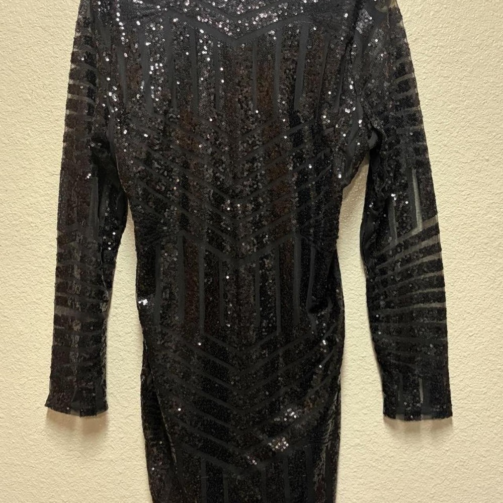 Boohoo Lightweight Paisley Mini Dress Size 12, Summer, Large Black Sequence